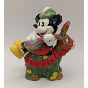 Disney Enesco Mickey Mouse Burro Donkey Ye Olden Days Stacking Salt & Pepper Set